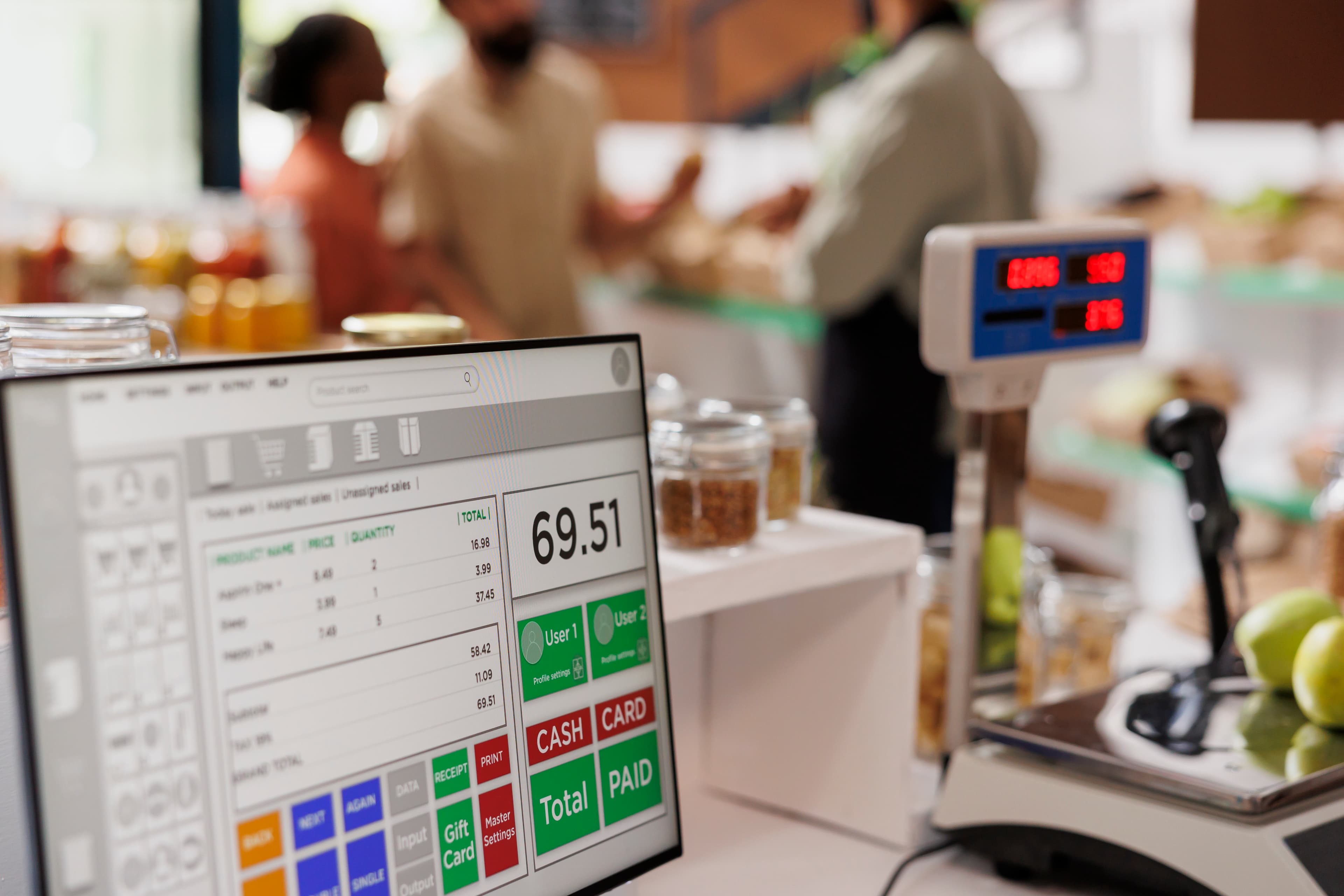 Restaurant kitchen display system showing organized orders